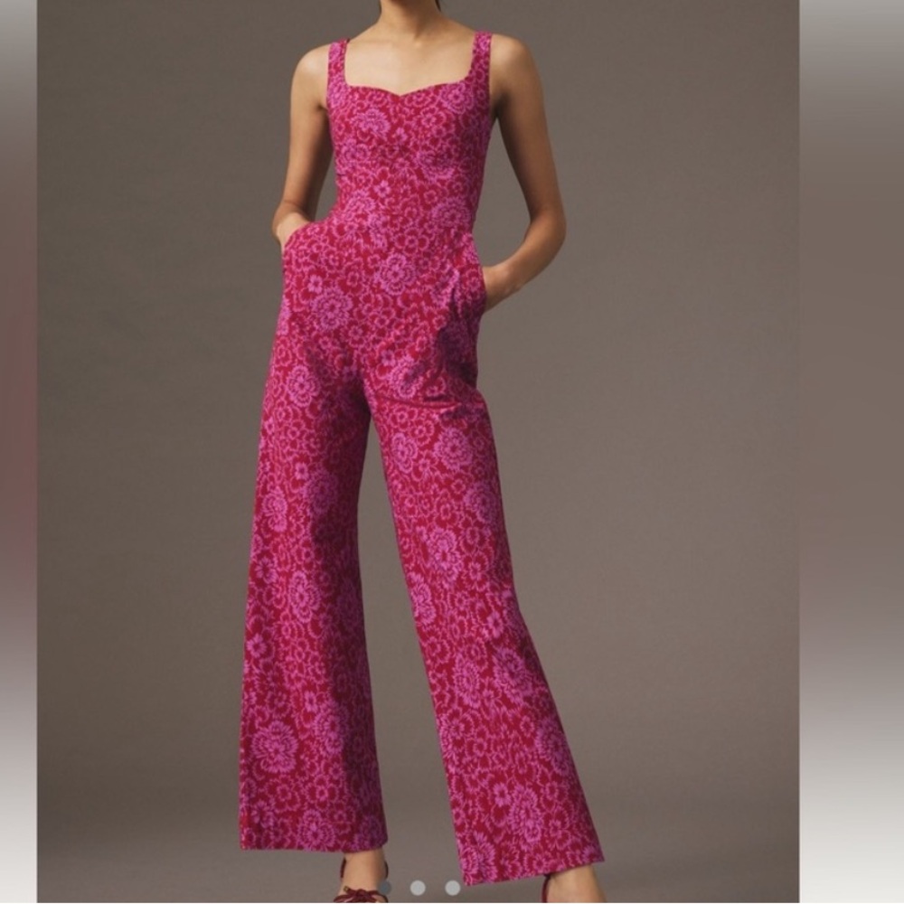 Anthropologie Maeve Vibrant Floral Jumpsuit